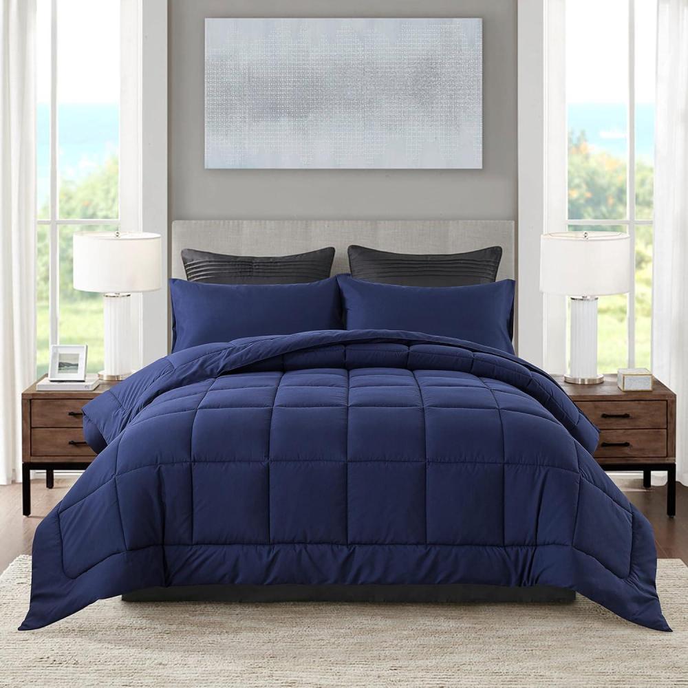 Queen Comforter Set 3-Piece - All Season Down Alternative Bedding With Pillow Cases 88x90 Inches