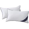 imageDOWNCOOL 100 Cotton Stuffer Throw Pillow Insert Set of 2 Rectangle Down and Feather Filled Decorative Bed Sofa Insert 12x20 Inch White2 Pack Down Alternative