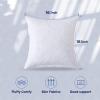 imageDOWNCOOL 100 Cotton Stuffer Throw Pillow Insert Set of 2 Rectangle Down and Feather Filled Decorative Bed Sofa Insert 12x20 Inch White2 Pack Feather