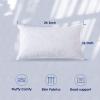 imageDOWNCOOL 100 Cotton Stuffer Throw Pillow Insert Set of 2 Rectangle Down and Feather Filled Decorative Bed Sofa Insert 12x20 Inch White2 Pack Feather