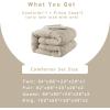 imageDOWNCOOL All Seasons Sage Green Bedding Comforters ampamp Sets with 2 Pillow Cases 3 Pieces Down Alternative Comforter Set Bedding Comforter Sets Queen Lightweight and Noiseless Queen88x90 inchesBeige