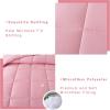 imageDOWNCOOL All Seasons Sage Green Bedding Comforters ampamp Sets with 2 Pillow Cases 3 Pieces Down Alternative Comforter Set Bedding Comforter Sets Queen Lightweight and Noiseless Queen88x90 inchesPink