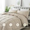 imageDOWNCOOL All Seasons Sage Green Bedding Comforters ampamp Sets with 2 Pillow Cases 3 Pieces Down Alternative Comforter Set Bedding Comforter Sets Queen Lightweight and Noiseless Queen88x90 inchesBeige