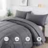 imageDOWNCOOL All Seasons Sage Green Bedding Comforters ampamp Sets with 2 Pillow Cases 3 Pieces Down Alternative Comforter Set Bedding Comforter Sets Queen Lightweight and Noiseless Queen88x90 inchesGrey