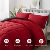 imageDOWNCOOL All Seasons Sage Green Bedding Comforters ampamp Sets with 2 Pillow Cases 3 Pieces Down Alternative Comforter Set Bedding Comforter Sets Queen Lightweight and Noiseless Queen88x90 inchesRedBlack