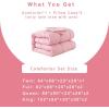 imageDOWNCOOL All Seasons Sage Green Bedding Comforters ampamp Sets with 2 Pillow Cases 3 Pieces Down Alternative Comforter Set Bedding Comforter Sets Queen Lightweight and Noiseless Queen88x90 inchesPink