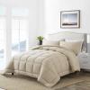imageDOWNCOOL All Seasons Sage Green Bedding Comforters ampamp Sets with 2 Pillow Cases 3 Pieces Down Alternative Comforter Set Bedding Comforter Sets Queen Lightweight and Noiseless Queen88x90 inchesBeige