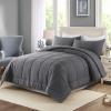 imageDOWNCOOL All Seasons Sage Green Bedding Comforters ampamp Sets with 2 Pillow Cases 3 Pieces Down Alternative Comforter Set Bedding Comforter Sets Queen Lightweight and Noiseless Queen88x90 inchesGrey