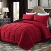 imageDOWNCOOL All Seasons Sage Green Bedding Comforters ampamp Sets with 2 Pillow Cases 3 Pieces Down Alternative Comforter Set Bedding Comforter Sets Queen Lightweight and Noiseless Queen88x90 inchesRedBlack