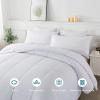 imageDOWNCOOL All Seasons Sage Green Bedding Comforters ampamp Sets with 2 Pillow Cases 3 Pieces Down Alternative Comforter Set Bedding Comforter Sets Queen Lightweight and Noiseless Queen88x90 inchesWhite