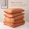 imageDOWNCOOL All Seasons Sage Green Bedding Comforters ampamp Sets with 2 Pillow Cases 3 Pieces Down Alternative Comforter Set Bedding Comforter Sets Queen Lightweight and Noiseless Queen88x90 inchesOrange