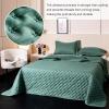 imageDOWNCOOL Black Twin Quilt Set 2Pcs Ultrasonic Process Leaf Texture Pattern Twin Quilt Bedding Set Soft Lightweight Bedspread Coverlet All Season Quilt Twin Size68quotx86quot ampamp 1 Pillow Sham02 Green