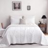 imageDOWNCOOL Black Twin Quilt Set 2Pcs Ultrasonic Process Leaf Texture Pattern Twin Quilt Bedding Set Soft Lightweight Bedspread Coverlet All Season Quilt Twin Size68quotx86quot ampamp 1 Pillow Sham01 White