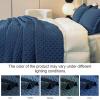 imageDOWNCOOL Black Twin Quilt Set 2Pcs Ultrasonic Process Leaf Texture Pattern Twin Quilt Bedding Set Soft Lightweight Bedspread Coverlet All Season Quilt Twin Size68quotx86quot ampamp 1 Pillow Sham02 Navy