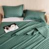 imageDOWNCOOL Black Twin Quilt Set 2Pcs Ultrasonic Process Leaf Texture Pattern Twin Quilt Bedding Set Soft Lightweight Bedspread Coverlet All Season Quilt Twin Size68quotx86quot ampamp 1 Pillow Sham02 Green