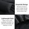 imageDOWNCOOL Black Twin Quilt Set 2Pcs Ultrasonic Process Leaf Texture Pattern Twin Quilt Bedding Set Soft Lightweight Bedspread Coverlet All Season Quilt Twin Size68quotx86quot ampamp 1 Pillow Sham01 Black