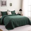 imageDOWNCOOL Black Twin Quilt Set 2Pcs Ultrasonic Process Leaf Texture Pattern Twin Quilt Bedding Set Soft Lightweight Bedspread Coverlet All Season Quilt Twin Size68quotx86quot ampamp 1 Pillow Sham01 Dark Green