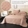 imageDOWNCOOL Black Twin Quilt Set 2Pcs Ultrasonic Process Leaf Texture Pattern Twin Quilt Bedding Set Soft Lightweight Bedspread Coverlet All Season Quilt Twin Size68quotx86quot ampamp 1 Pillow Sham02 Khaki