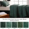 imageDOWNCOOL Black Twin Quilt Set 2Pcs Ultrasonic Process Leaf Texture Pattern Twin Quilt Bedding Set Soft Lightweight Bedspread Coverlet All Season Quilt Twin Size68quotx86quot ampamp 1 Pillow Sham01 Dark Green
