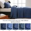 imageDOWNCOOL Black Twin Quilt Set 2Pcs Ultrasonic Process Leaf Texture Pattern Twin Quilt Bedding Set Soft Lightweight Bedspread Coverlet All Season Quilt Twin Size68quotx86quot ampamp 1 Pillow Sham01 Navy
