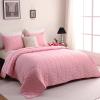 imageDOWNCOOL Black Twin Quilt Set 2Pcs Ultrasonic Process Leaf Texture Pattern Twin Quilt Bedding Set Soft Lightweight Bedspread Coverlet All Season Quilt Twin Size68quotx86quot ampamp 1 Pillow Sham01 Pink