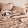 imageDOWNCOOL Black Twin Quilt Set 2Pcs Ultrasonic Process Leaf Texture Pattern Twin Quilt Bedding Set Soft Lightweight Bedspread Coverlet All Season Quilt Twin Size68quotx86quot ampamp 1 Pillow Sham02 Khaki