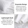 imageDOWNCOOL Black Twin Quilt Set 2Pcs Ultrasonic Process Leaf Texture Pattern Twin Quilt Bedding Set Soft Lightweight Bedspread Coverlet All Season Quilt Twin Size68quotx86quot ampamp 1 Pillow Sham01 White