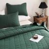 imageDOWNCOOL Black Twin Quilt Set 2Pcs Ultrasonic Process Leaf Texture Pattern Twin Quilt Bedding Set Soft Lightweight Bedspread Coverlet All Season Quilt Twin Size68quotx86quot ampamp 1 Pillow Sham01 Dark Green
