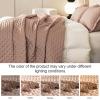 imageDOWNCOOL Black Twin Quilt Set 2Pcs Ultrasonic Process Leaf Texture Pattern Twin Quilt Bedding Set Soft Lightweight Bedspread Coverlet All Season Quilt Twin Size68quotx86quot ampamp 1 Pillow Sham02 Khaki