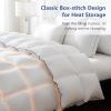 imageDOWNCOOL Feather Comforter King Size White Fluffy Duvet Insert King with Ultra Soft 100 Cotton Cover All Season Luxurious Hotel Bed Comforter with Corner Tabs 106quotx90quotWhite