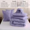 imageDOWNCOOL Lavender Purple Queen Comforter Set 7 Piece Pintuck Bed in A Bag Queen Pinch Pleat Bed SetAll Season Bedding Sets with Comforter Flat Sheet Fitted Sheet Pillowcases ampamp ShamsLavender Purple