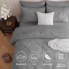 imageDOWNCOOL Lavender Purple Queen Comforter Set 7 Piece Pintuck Bed in A Bag Queen Pinch Pleat Bed SetAll Season Bedding Sets with Comforter Flat Sheet Fitted Sheet Pillowcases ampamp ShamsGrey