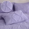 imageDOWNCOOL Lavender Purple Queen Comforter Set 7 Piece Pintuck Bed in A Bag Queen Pinch Pleat Bed SetAll Season Bedding Sets with Comforter Flat Sheet Fitted Sheet Pillowcases ampamp ShamsLavender Purple