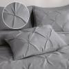 imageDOWNCOOL Lavender Purple Queen Comforter Set 7 Piece Pintuck Bed in A Bag Queen Pinch Pleat Bed SetAll Season Bedding Sets with Comforter Flat Sheet Fitted Sheet Pillowcases ampamp ShamsGrey