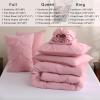 imageDOWNCOOL Lavender Purple Queen Comforter Set 7 Piece Pintuck Bed in A Bag Queen Pinch Pleat Bed SetAll Season Bedding Sets with Comforter Flat Sheet Fitted Sheet Pillowcases ampamp ShamsPink