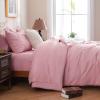 imageDOWNCOOL Lavender Purple Queen Comforter Set 7 Piece Pintuck Bed in A Bag Queen Pinch Pleat Bed SetAll Season Bedding Sets with Comforter Flat Sheet Fitted Sheet Pillowcases ampamp ShamsPink