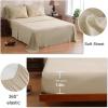 imageDOWNCOOL Lavender Purple Queen Comforter Set 7 Piece Pintuck Bed in A Bag Queen Pinch Pleat Bed SetAll Season Bedding Sets with Comforter Flat Sheet Fitted Sheet Pillowcases ampamp ShamsBeige