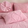 imageDOWNCOOL Lavender Purple Queen Comforter Set 7 Piece Pintuck Bed in A Bag Queen Pinch Pleat Bed SetAll Season Bedding Sets with Comforter Flat Sheet Fitted Sheet Pillowcases ampamp ShamsPink