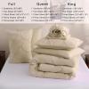 imageDOWNCOOL Lavender Purple Queen Comforter Set 7 Piece Pintuck Bed in A Bag Queen Pinch Pleat Bed SetAll Season Bedding Sets with Comforter Flat Sheet Fitted Sheet Pillowcases ampamp ShamsBeige