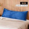 imageDOWNCOOL Luxury Full Body Pillow Insert with Fiber Cover  Ultra Soft Body Pillow for Sleeping  Breathable Long Bed Pillow Insert 20quotx54quotBlack with CoverFaux Furblue