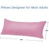 imageDOWNCOOL Luxury Full Body Pillow Insert with Fiber Cover  Ultra Soft Body Pillow for Sleeping  Breathable Long Bed Pillow Insert 20quotx54quotBlack with CoverPink