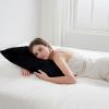 imageDOWNCOOL Luxury Full Body Pillow Insert with Fiber Cover  Ultra Soft Body Pillow for Sleeping  Breathable Long Bed Pillow Insert 20quotx54quotBlack with CoverFaux Furblack