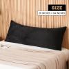 imageDOWNCOOL Luxury Full Body Pillow Insert with Fiber Cover  Ultra Soft Body Pillow for Sleeping  Breathable Long Bed Pillow Insert 20quotx54quotBlack with CoverFaux Furblack