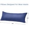 imageDOWNCOOL Luxury Full Body Pillow Insert with Fiber Cover  Ultra Soft Body Pillow for Sleeping  Breathable Long Bed Pillow Insert 20quotx54quotBlack with CoverBlue