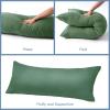 imageDOWNCOOL Luxury Full Body Pillow Insert with Fiber Cover  Ultra Soft Body Pillow for Sleeping  Breathable Long Bed Pillow Insert 20quotx54quotBlack with CoverSage Green
