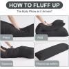 imageDOWNCOOL Luxury Full Body Pillow Insert with Fiber Cover  Ultra Soft Body Pillow for Sleeping  Breathable Long Bed Pillow Insert 20quotx54quotBlack with CoverBlack