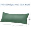 imageDOWNCOOL Luxury Full Body Pillow Insert with Fiber Cover  Ultra Soft Body Pillow for Sleeping  Breathable Long Bed Pillow Insert 20quotx54quotBlack with CoverSage Green