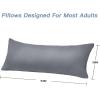 imageDOWNCOOL Luxury Full Body Pillow Insert with Fiber Cover  Ultra Soft Body Pillow for Sleeping  Breathable Long Bed Pillow Insert 20quotx54quotBlack with CoverGrey