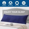 imageDOWNCOOL Luxury Full Body Pillow Insert with Fiber Cover  Ultra Soft Body Pillow for Sleeping  Breathable Long Bed Pillow Insert 20quotx54quotBlack with CoverBlue