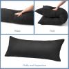 imageDOWNCOOL Luxury Full Body Pillow Insert with Fiber Cover  Ultra Soft Body Pillow for Sleeping  Breathable Long Bed Pillow Insert 20quotx54quotBlack with CoverBlack